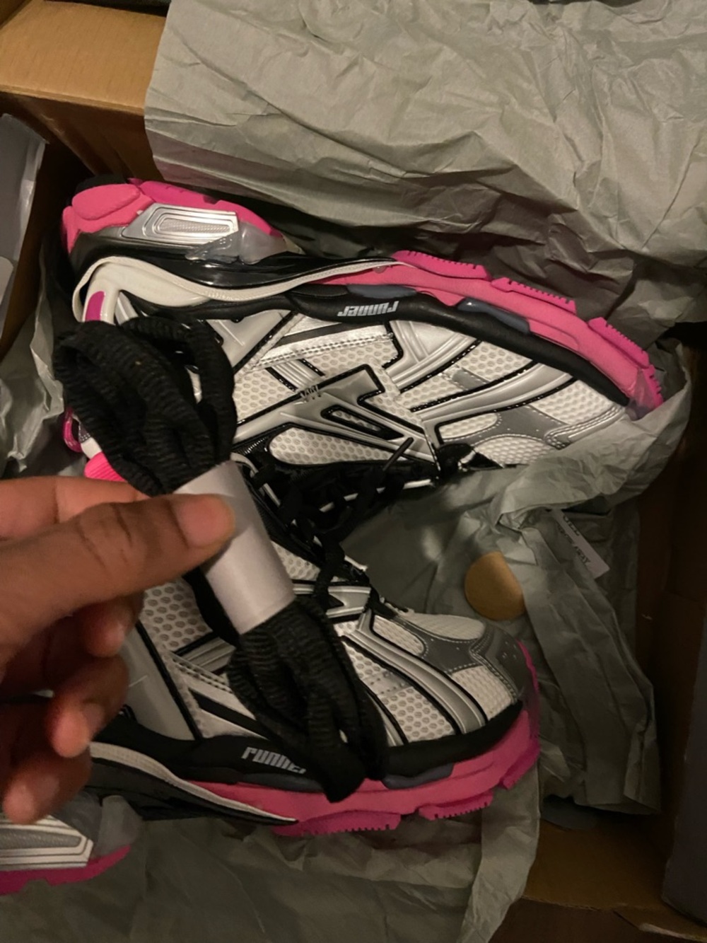 Women's Pink & White Running Sneakers - Picture 5 of 7